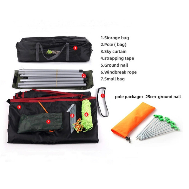 Tienda de campaña al aire libre impermeable de tela Oxford Sun Shelter