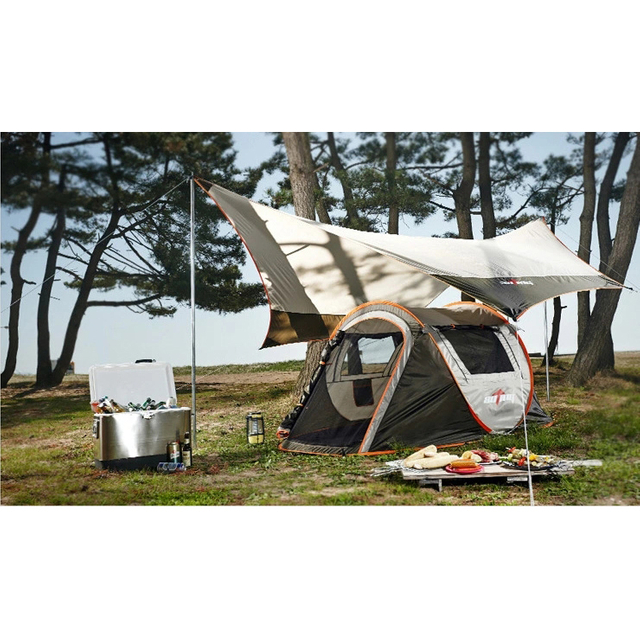 Tienda de lona impermeable anti UV para acampar al aire libre